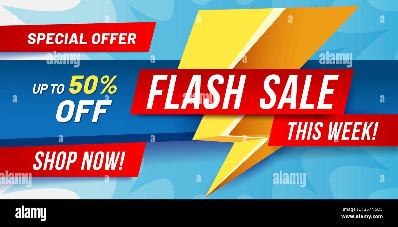 Bannière de vente flash. Affiche de vente Lightning, réduction d'offre rapide et seulement maintenant offre des offres. Meilleure promotion de vente, bannière promotionnelle de marketing ou illustration vectorielle d'offre spéciale d'achat en ligne. Bannière de vente flash. Affiche de vente Lightning, offre rapide de réduction et offre seulement maintenant des offres illustration vectorielle Illustration de Vecteur