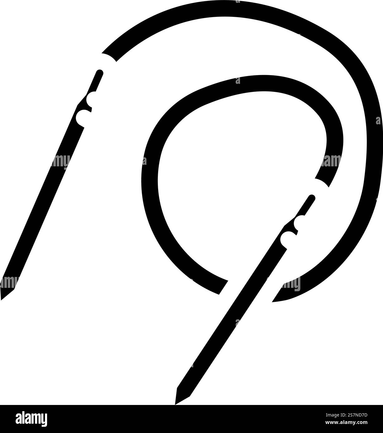 vecteur d'icône de glyphe en laine tricotant à l'aiguille circulaire. enseigne de laine à tricoter à l'aiguille circulaire. illustration de symbole isolé. illustration vectorielle d'icône de glyphe en laine à tricoter circulaire Illustration de Vecteur