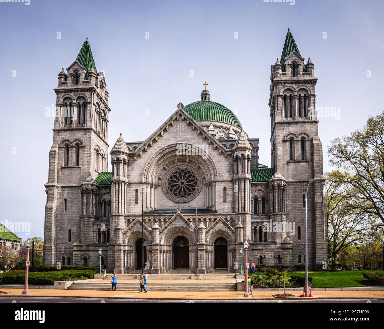 Toujours Louis, MO USA - 12 avril 2019 : façade extérieure de la Basilique Cathédrale de Saint Louis, Banque D'Images