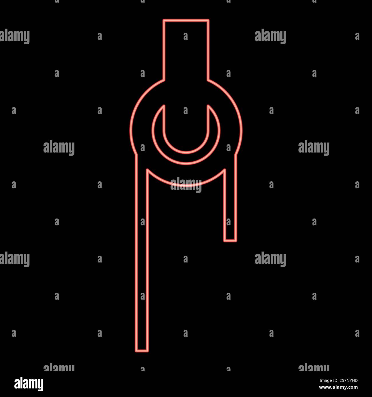 Treuil néon avec construction de poulie de corde grimpant équipement de bloc poulie rouge illustration vectorielle image de style plat lumière. Treuil néon avec construction de poulie de corde grimpant équipement de bloc poulie rouge illustration vectorielle image style plat Illustration de Vecteur