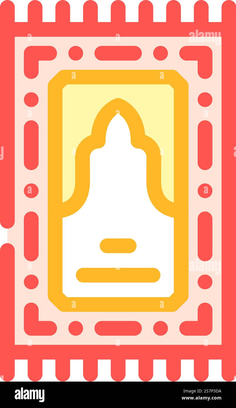 vecteur d'icône de couleur musulmane de tapis de prière islam. tapis de prière islam signe musulman. illustration de symbole isolé. tapis de prière islam illustration vectorielle d'icône de couleur musulmane Illustration de Vecteur