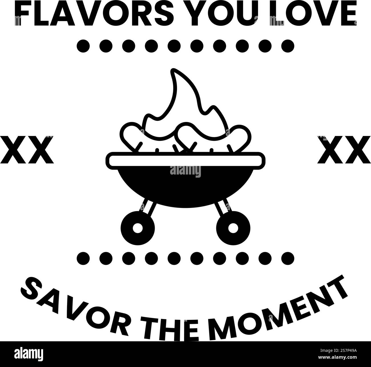 Un panneau pour un barbecue avec un grill et deux hot dogs Illustration de Vecteur