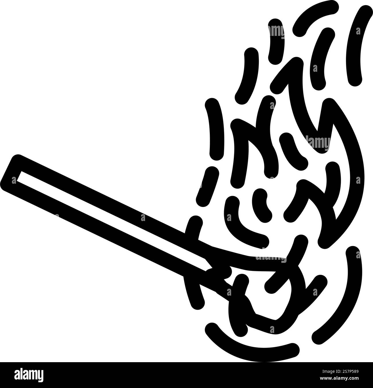 vecteur d'icône de ligne de match de gravure. signe allumette brûlante. illustration noire du symbole de contour isolé. illustration vectorielle d'icône de ligne de matchstick de gravure Illustration de Vecteur
