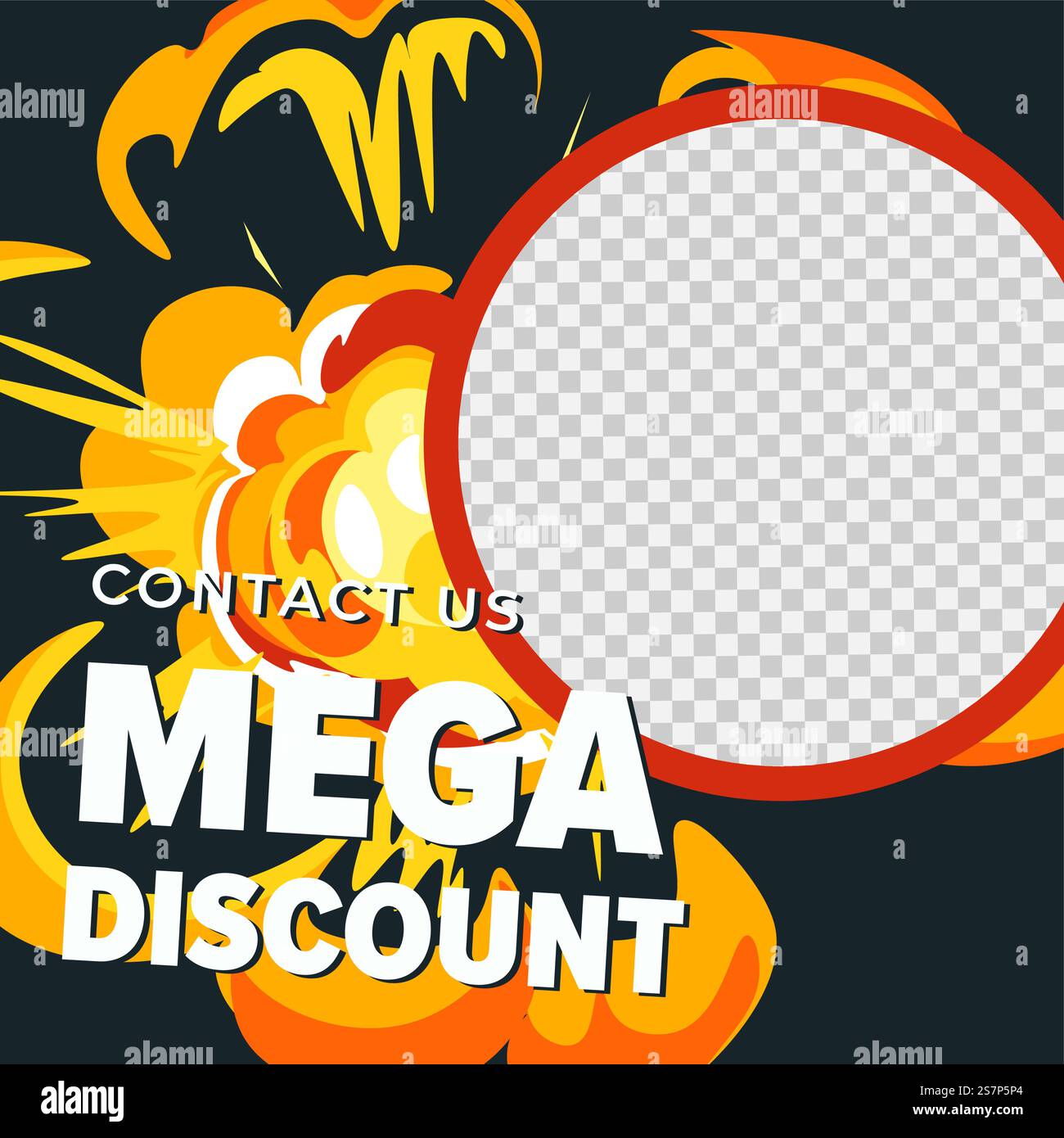 Mega discount contactez-nous et commandez des produits de la boutique ou du magasin. Offres pour les clients fidèles, réductions et ventes. Bannière promotionnelle ou publicité, marketing et image de marque. Vecteur dans le style plat. Contactez-nous pour Mega discount, vecteur de bannière promo Illustration de Vecteur