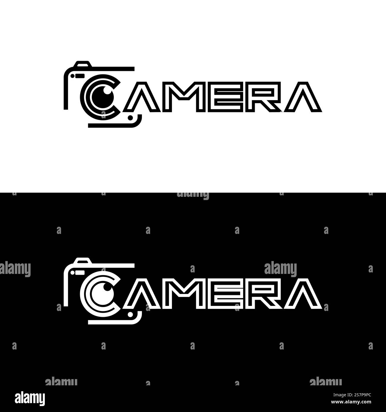 lettre c avec modèle d'illustration vectorielle de conception de logo d'appareil photo Illustration de Vecteur