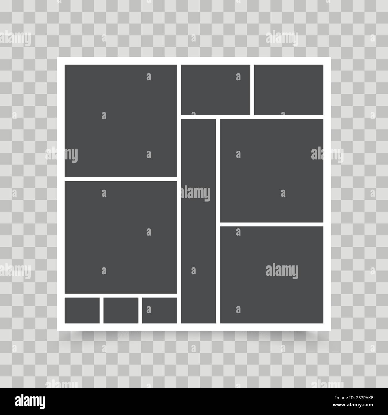 Fond du tableau d'humeur. Modèle de moodboard. Collage carré. Grille d'image. Bannière de cadre de mosaïque.. Modèle de collage photo. Tableau d'humeur. Illustration vectorielle. Grille d'images en mosaïque. Illustration de Vecteur