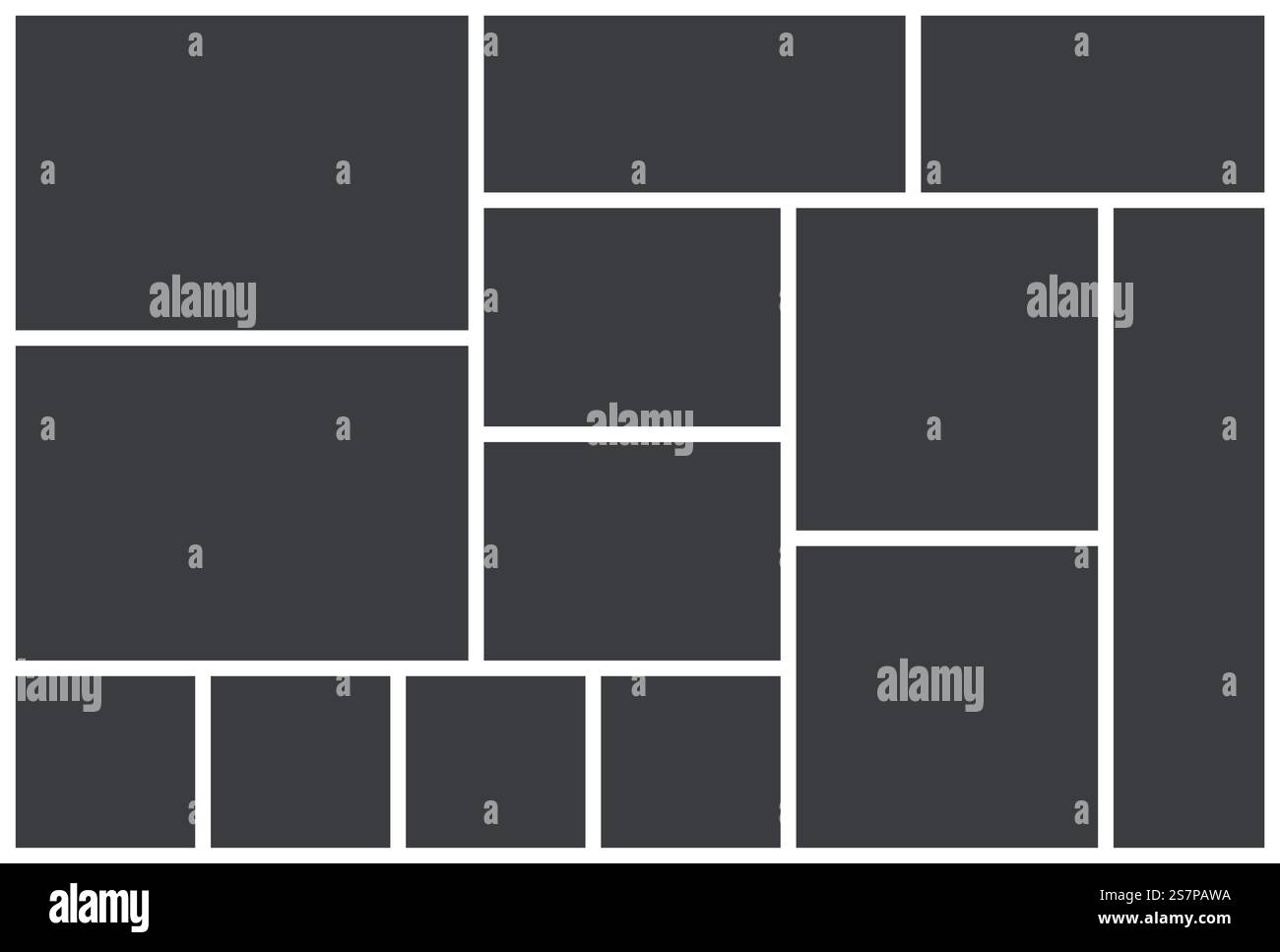 Modèle de collage photo. Tableau d'humeur. Bannière à cadre en mosaïque. Grille d'image. Fond du moodboard.. Grille de collage de photos. Modèle de tableau d'humeur. Illustration vectorielle. Album photo mosaïque. Illustration de Vecteur