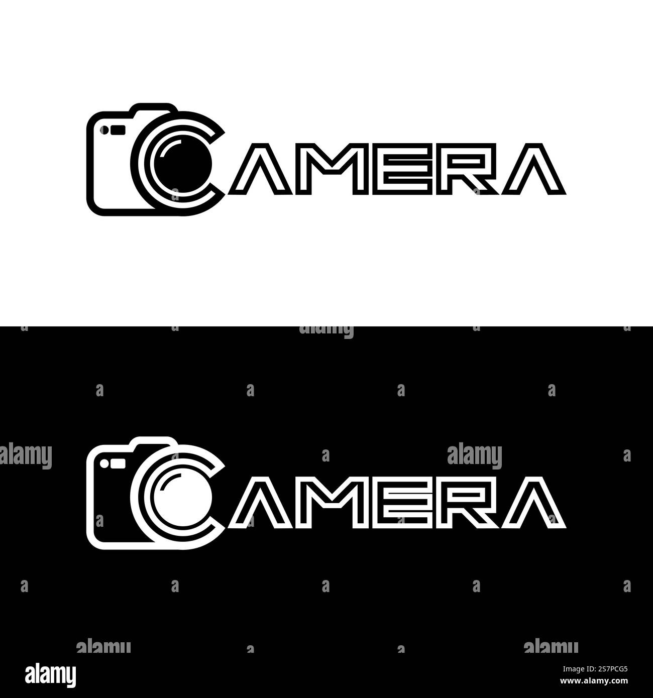 lettre c avec modèle d'illustration vectorielle de conception de logo d'appareil photo Illustration de Vecteur