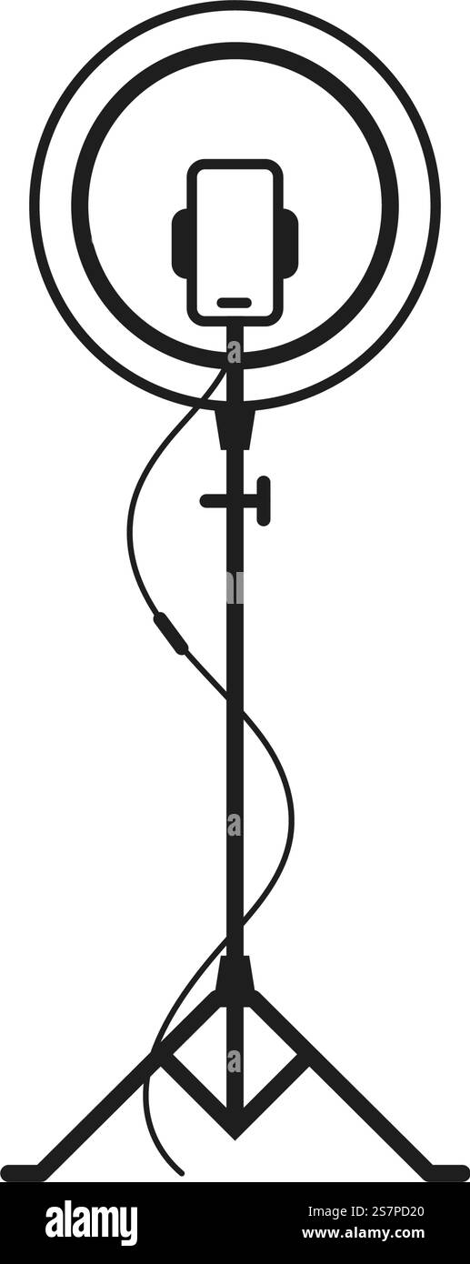 Porte-lampe annulaire icône plate Illustration de Vecteur