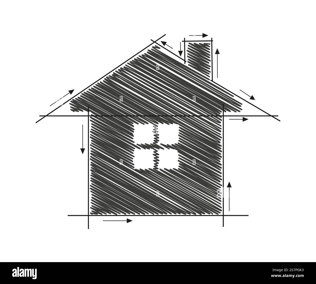 Maison dans la ligne de propreté de style minimal. Illustration vectorielle Illustration de Vecteur
