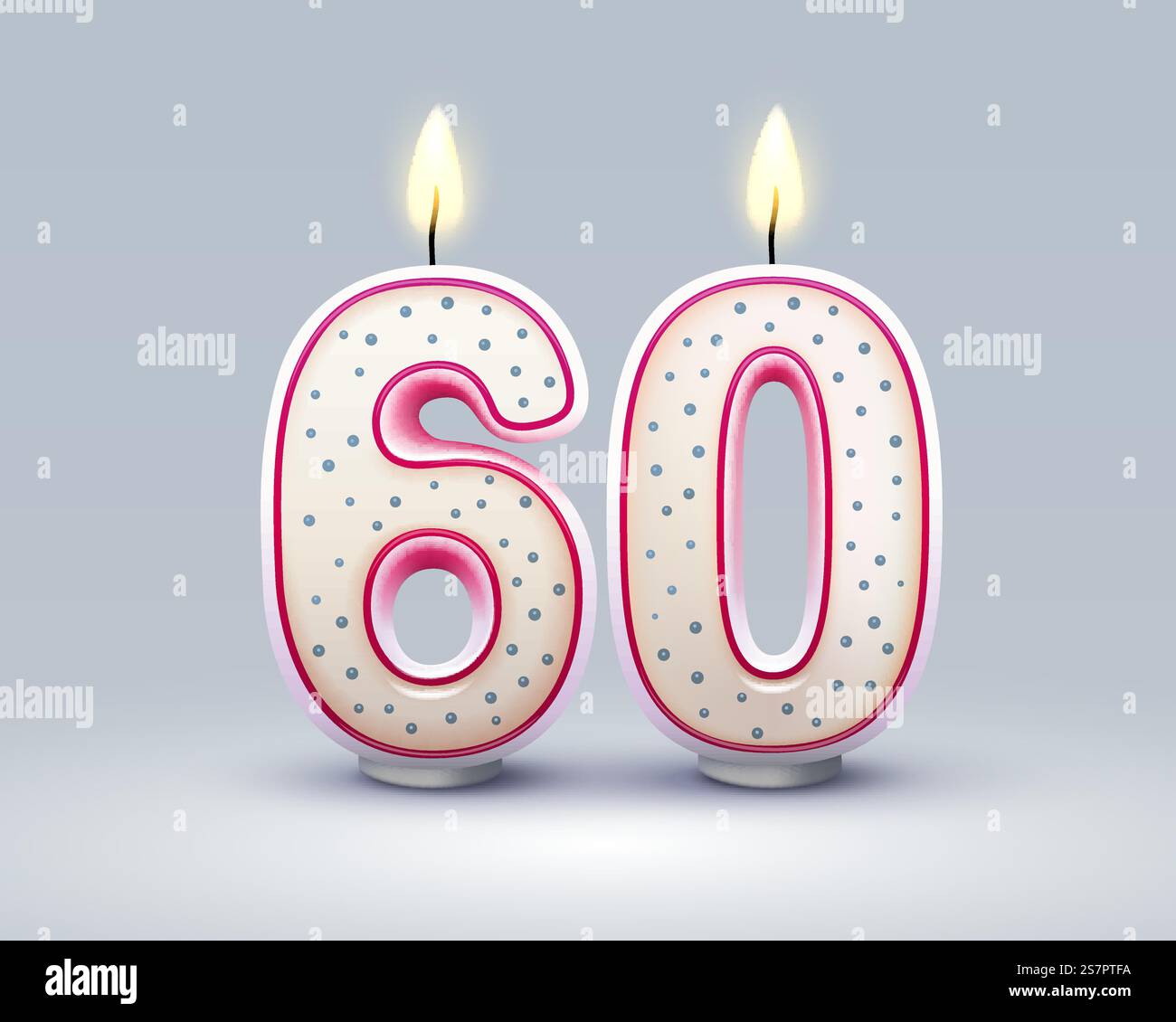 Joyeuses années d'anniversaire. 60 anniversaire de l'anniversaire, bougie sous forme de chiffres. Illustration vectorielle. Joyeuses années d'anniversaire. 60 anniversaire de l'anniversaire, bougie sous forme de chiffres. Vecteur Illustration de Vecteur