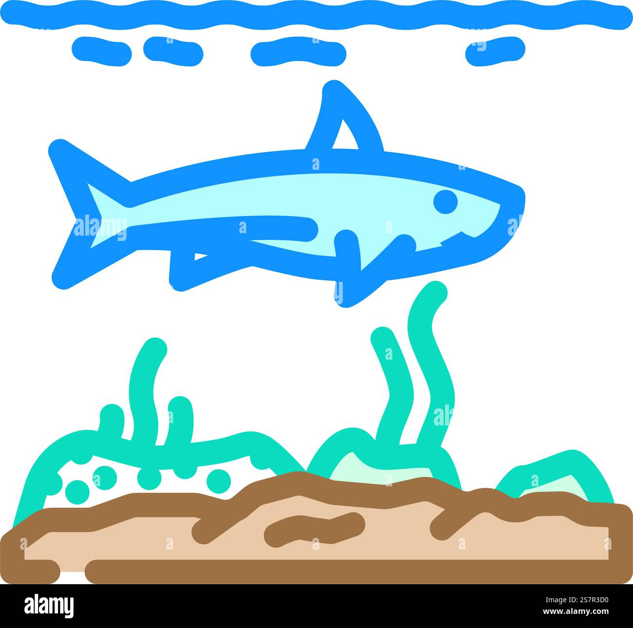 vecteur d'icône de couleur d'écologie marine. panneau écologie marine. illustration de symbole isolé. illustration vectorielle d'icône de couleur d'écologie marine Illustration de Vecteur