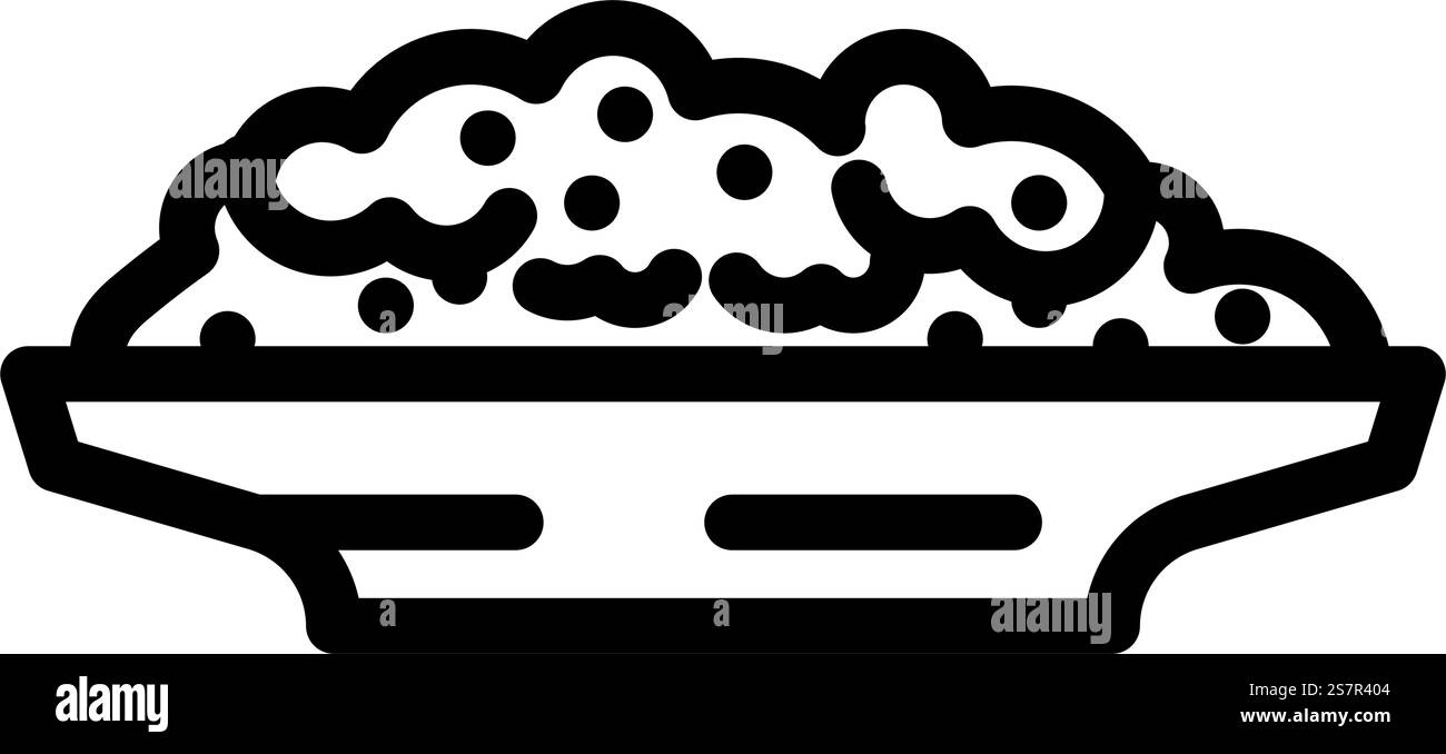 vecteur d'icône de ligne pelée de pile de grain d'orge. panneau pelé de grain d'orge. illustration noire du symbole de contour isolé. illustration vectorielle d'icône de ligne pelée de pile de grain d'orge Illustration de Vecteur
