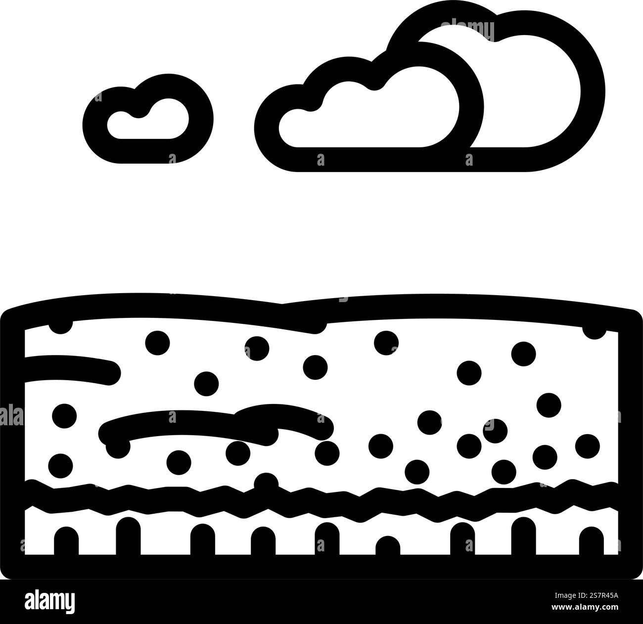 vecteur d'icône de ligne verte d'orge de champ. panneau vert d'orge de champ. illustration noire du symbole de contour isolé. illustration vectorielle d'icône de ligne verte d'orge de champ Illustration de Vecteur