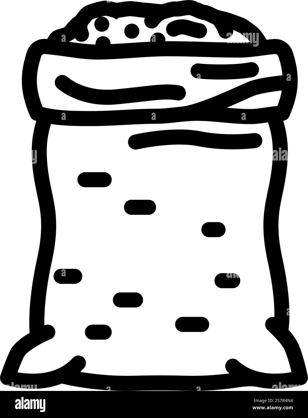 vecteur d'icône de ligne de grain d'orge de sac. pancarte de grain d'orge en sac. illustration noire du symbole de contour isolé. illustration vectorielle d'icône de ligne de grain d'orge de sac Illustration de Vecteur