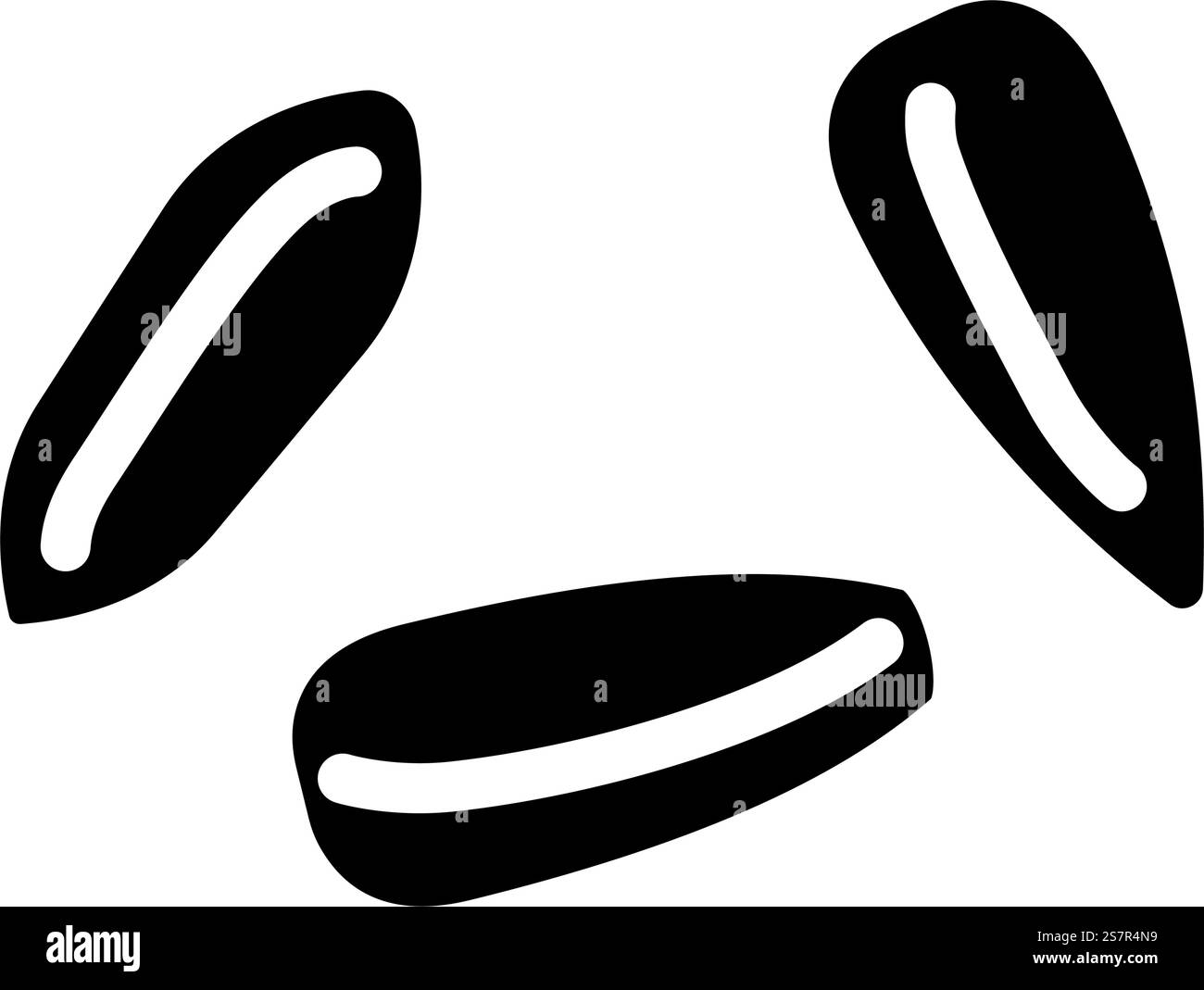 vecteur d'icône de glyphe pelé de grain d'orge. enseigne pelée pour grains d'orge. illustration de symbole isolé. illustration vectorielle d'icône de glyphe pelé de grain d'orge Illustration de Vecteur