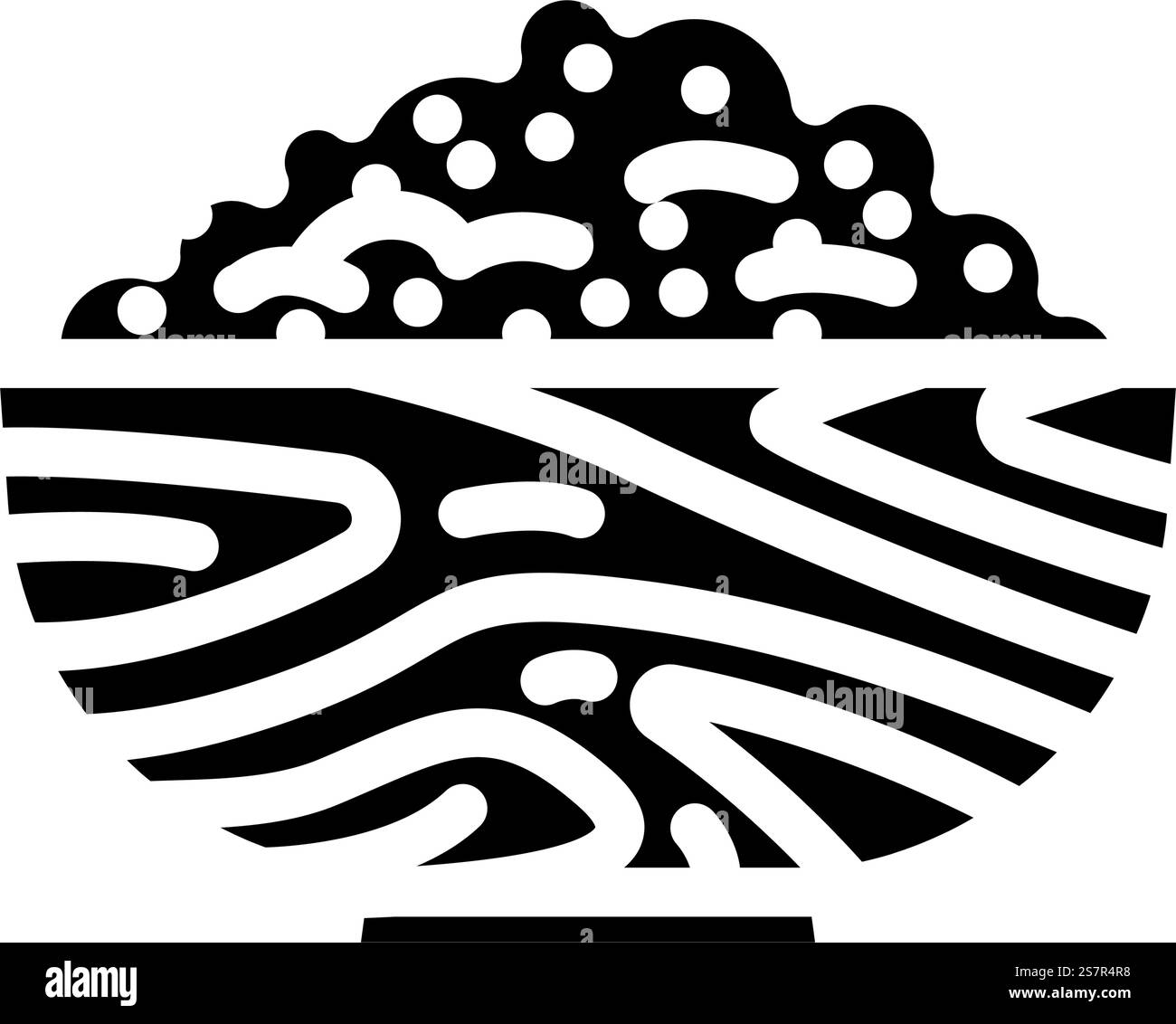 vecteur d'icône de glyphe de grain d'orge de bol. panneau de bol de grain d'orge. illustration de symbole isolé. illustration vectorielle d'icône de glyphe de grain d'orge de bol Illustration de Vecteur