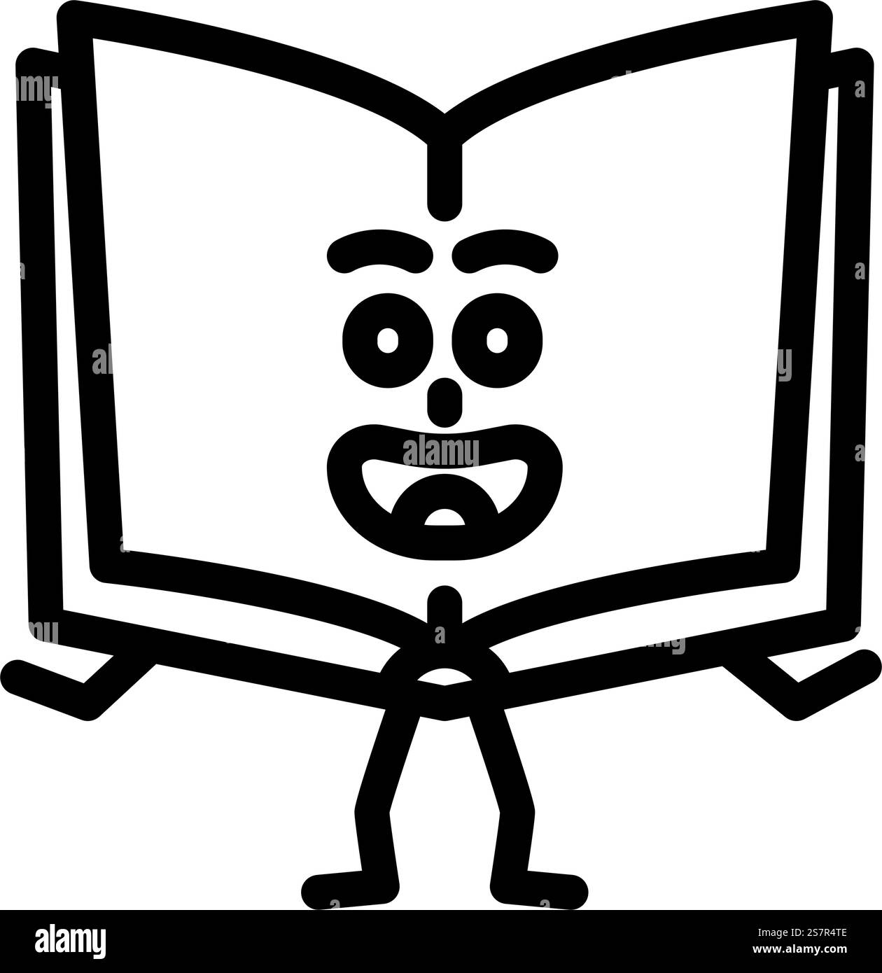 apprenez le vecteur d'icône de ligne de caractère de livre. apprendre le signe de caractère de livre. illustration noire du symbole de contour isolé. apprenez l'illustration vectorielle d'icône de ligne de caractère de livre Illustration de Vecteur