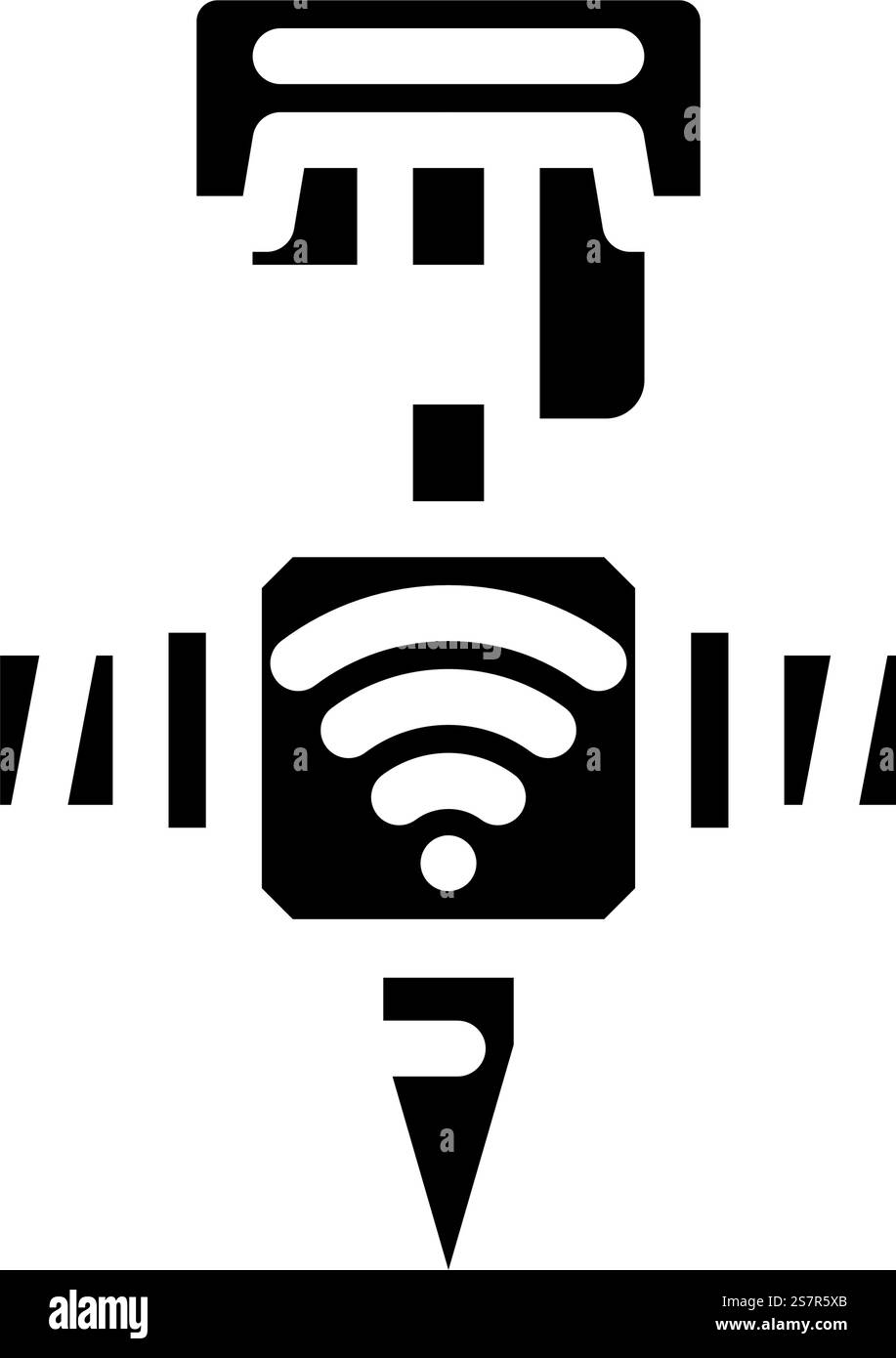 vecteur d'icône de glyphe maison d'arrosage de pelouse intelligent. panneau de maison d'arroseur de pelouse intelligent. illustration de symbole isolé. illustration vectorielle d'icône de glyphe maison d'arrosage de pelouse intelligente Illustration de Vecteur