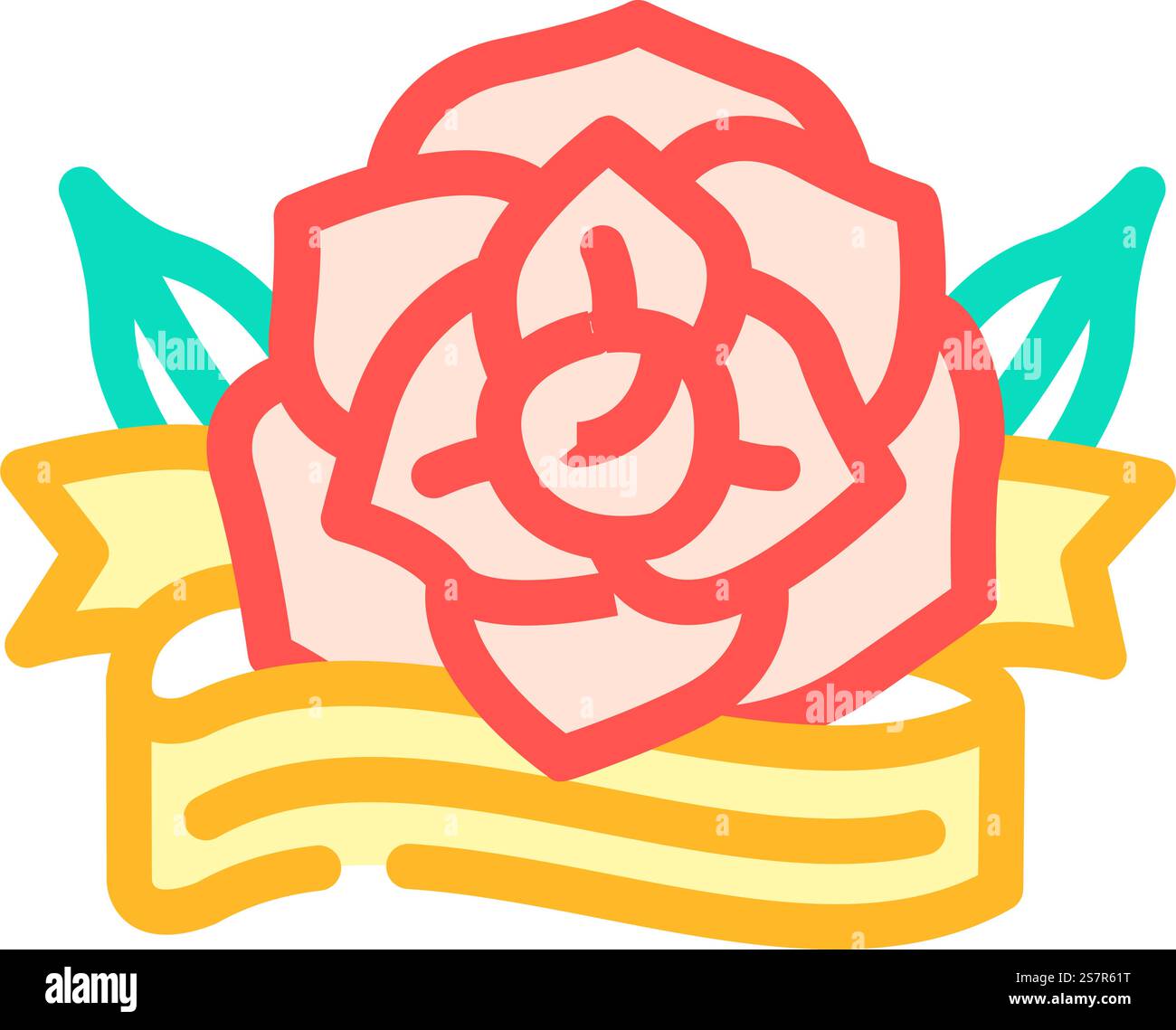 vecteur d'icône de couleur vintage d'art de tatouage rose. rose tatouage art signe vintage. illustration de symbole isolé. rose tatouage art vintage illustration vectorielle d'icône de couleur Illustration de Vecteur