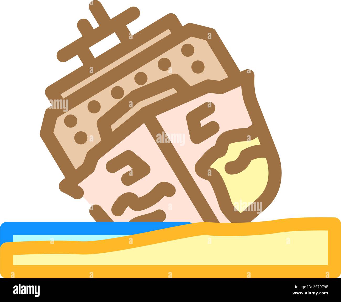 vecteur d'icône de couleur de corrosion marine. signe de corrosion marine. illustration de symbole isolé. illustration vectorielle d'icône de couleur de corrosion marine Illustration de Vecteur