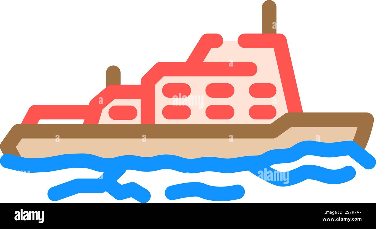 vecteur d'icône de couleur de navires brise-glace. signe des navires brise-glace. illustration de symbole isolé. illustration vectorielle d'icône de couleur de navires brise-glace Illustration de Vecteur