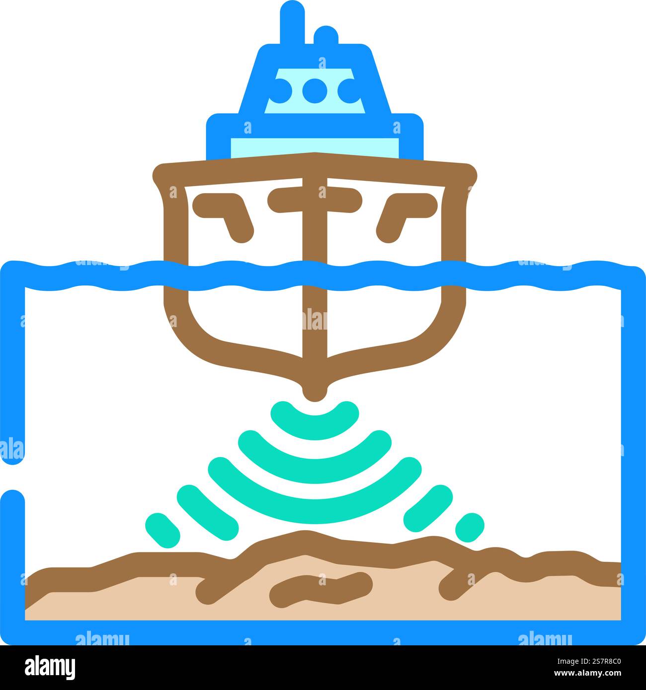 vecteur d'icône de couleur de pollution sonore marine. panneau de pollution sonore marine. illustration de symbole isolé. illustration vectorielle d'icône de couleur de pollution sonore marine Illustration de Vecteur