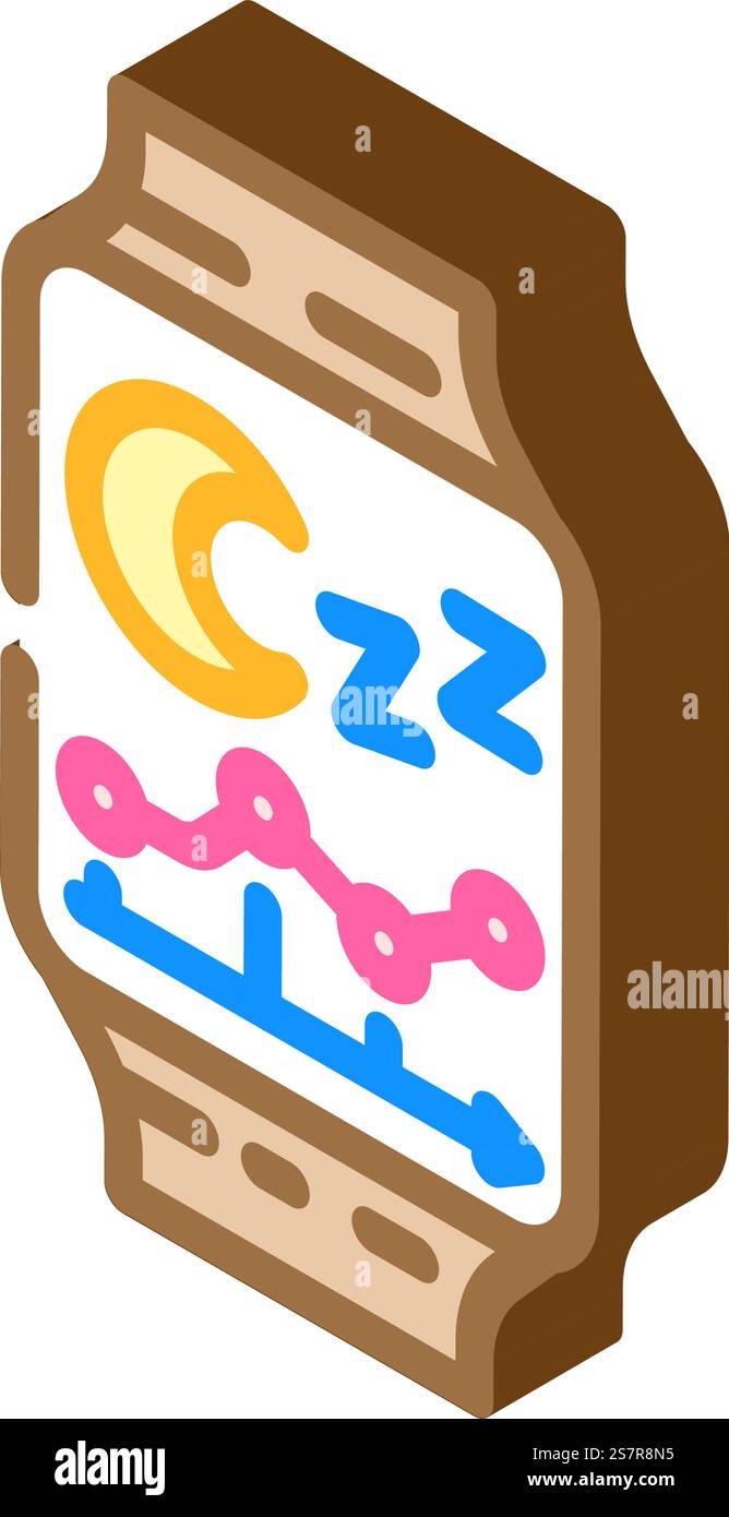 vecteur d'icône isométrique à la maison smart sleep tracker. signe maison de suivi de sommeil intelligent. illustration de symbole isolé. illustration vectorielle d'icône isométrique à domicile du tracker de sommeil intelligent Illustration de Vecteur