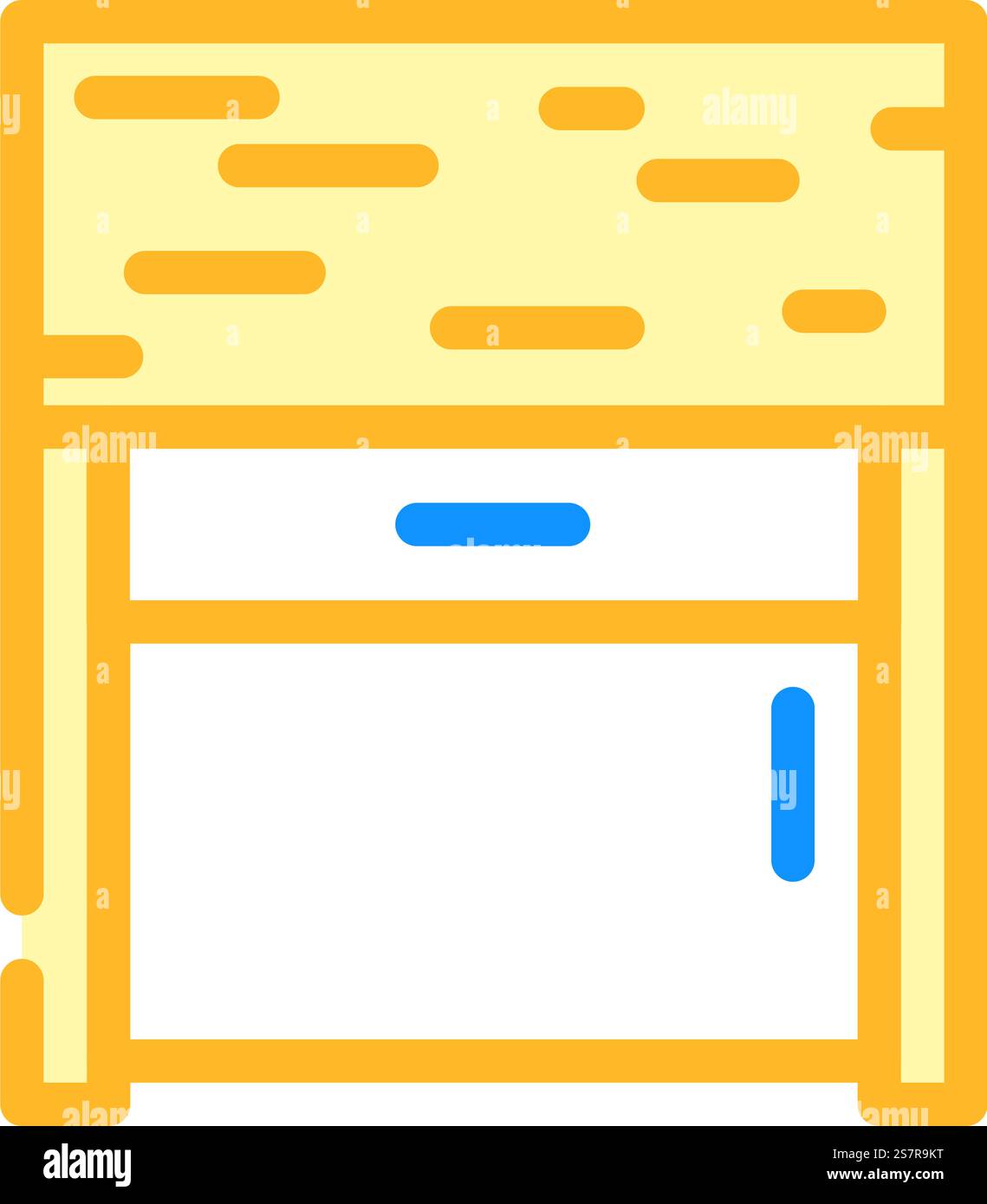 vecteur d'icône de couleur de vue de dessus de table de chevet. panneau de vue sur le dessus de la table de chevet. illustration de symbole isolé. illustration vectorielle d'icône de couleur de vue de dessus de table de chevet Illustration de Vecteur