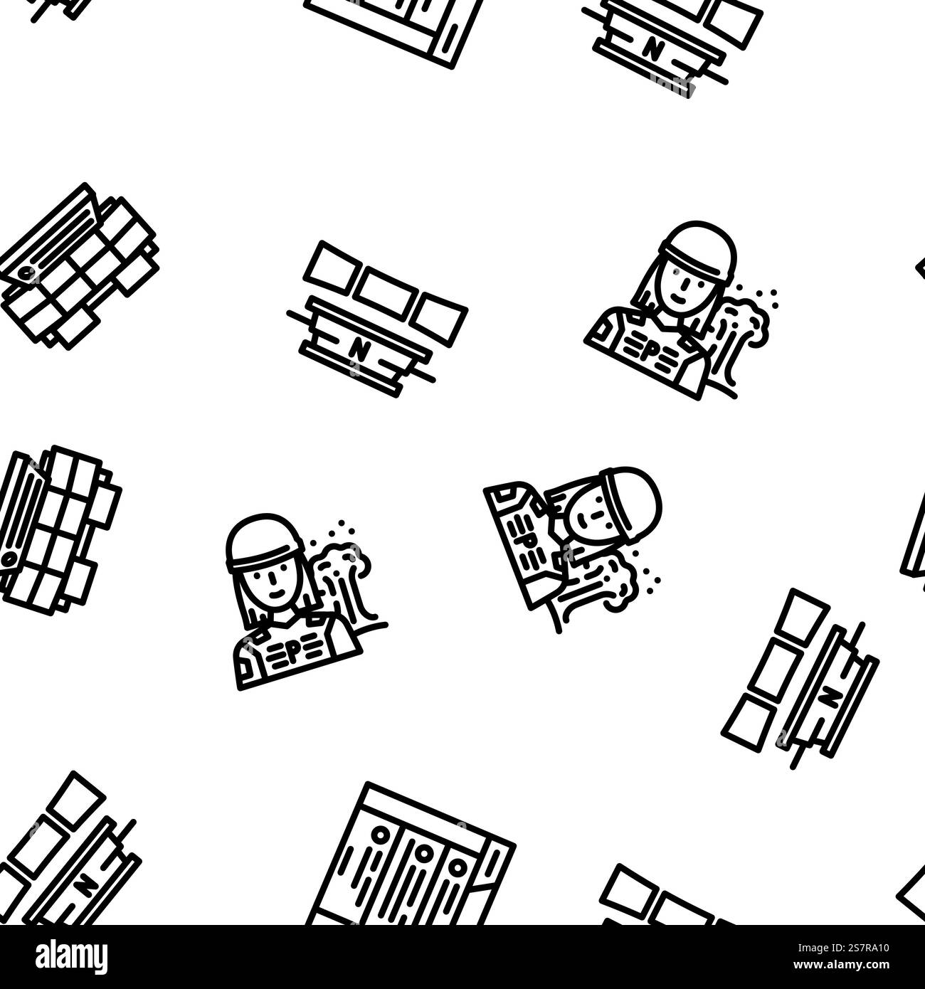 vecteur d'affaires d'écran de médias de nouvelles illustration de ligne mince de modèle sans couture. vecteur d'affaires d'écran de médias de nouvelles modèle sans couture Illustration de Vecteur