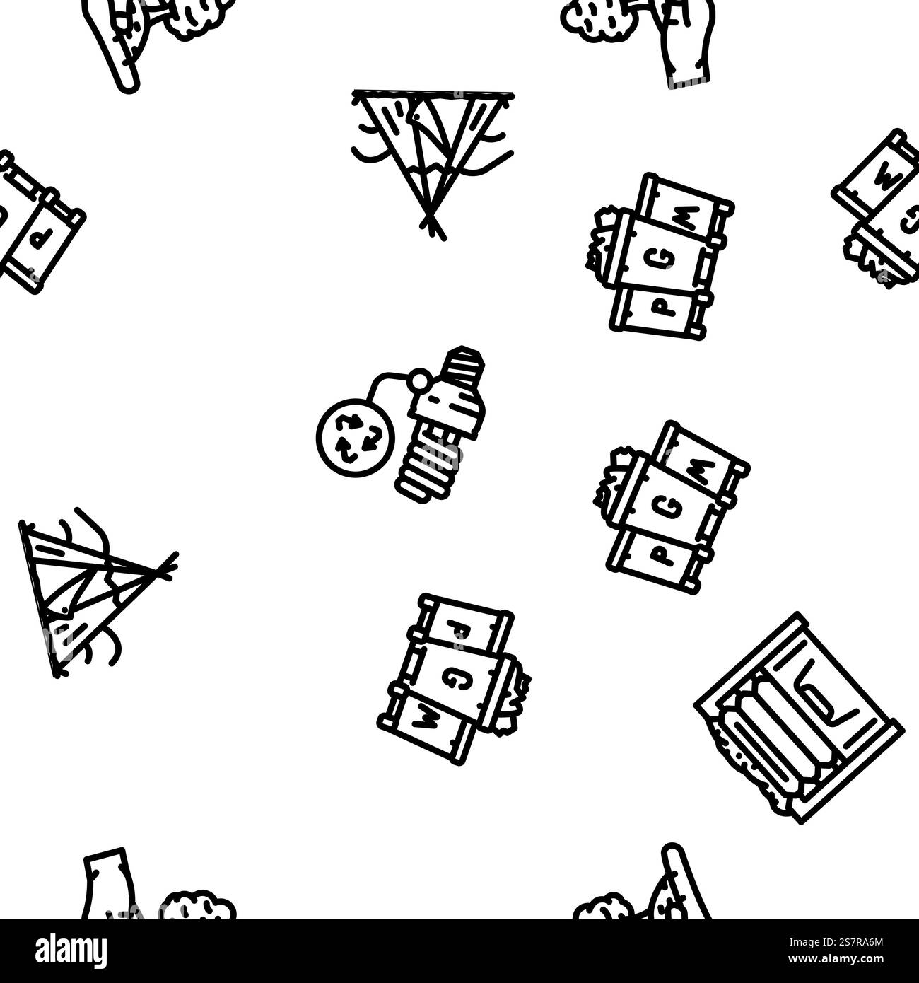 illustration de la ligne mince de motif sans couture écologique de vie verte. vecteur de modèle sans couture écologique de vie verte Illustration de Vecteur