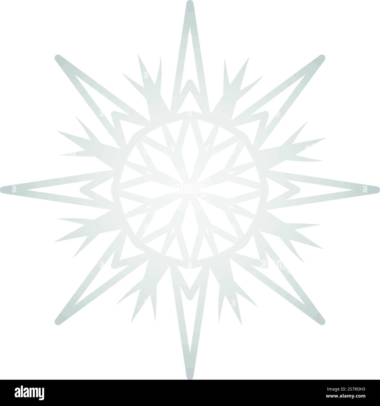 Étoile argentée. Flocon de neige décoratif. Symbole de saison froide isolé sur fond blanc. Étoile argentée. Flocon de neige décoratif. Symbole de saison froide Illustration de Vecteur