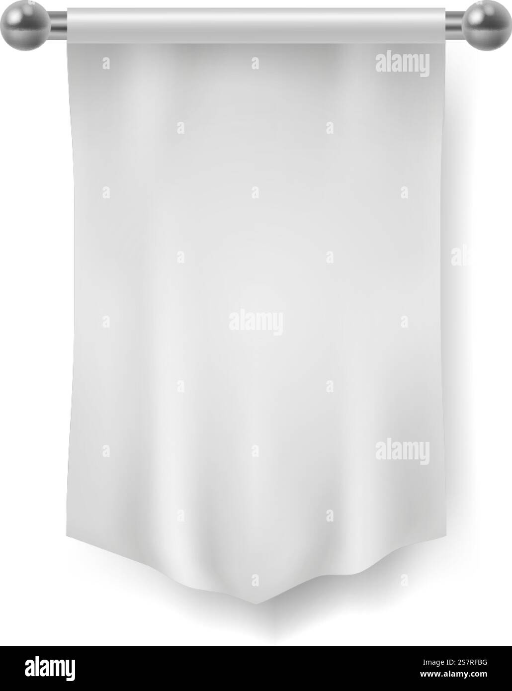 Maquette de fanion promo. Drapeau d'événement de marque vierge isolé sur fond blanc. Maquette de fanion promo. Indicateur d'événement de marque vide Illustration de Vecteur