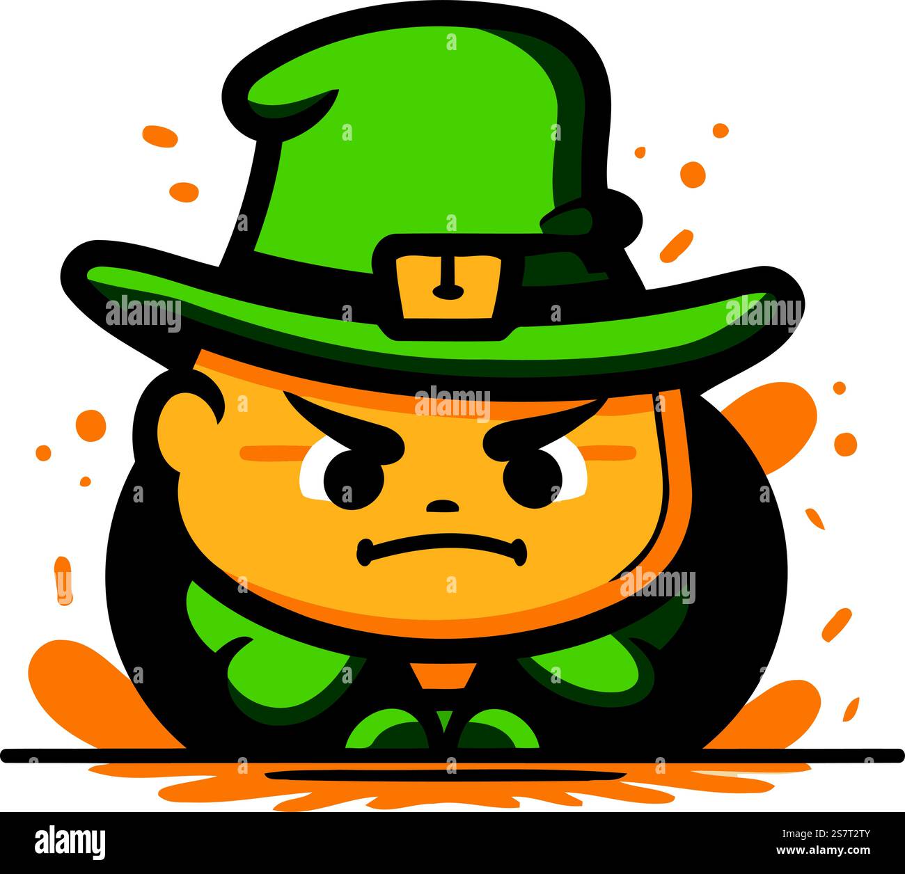 Illustration vectorielle de Grumpy St. Personnage de dessin animé Patricks Day. Illustration de Vecteur