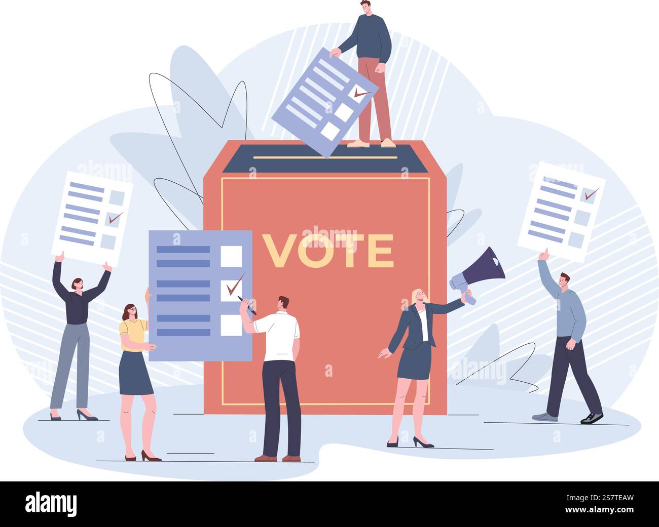 Les gens votent. Scrutin et système électoral, démocratie politique élection. Boîte pour bulletins de vote, listes de candidats. Référendum citoyen ou sondage kicky vecteur scène de sondage et illustration de bulletin de vote. Les gens votent. Scrutin et système électoral, démocratie politique élection. Boîte pour bulletins de vote, listes de candidats. Référendum citoyen ou sondage kicky vecteur scène Illustration de Vecteur