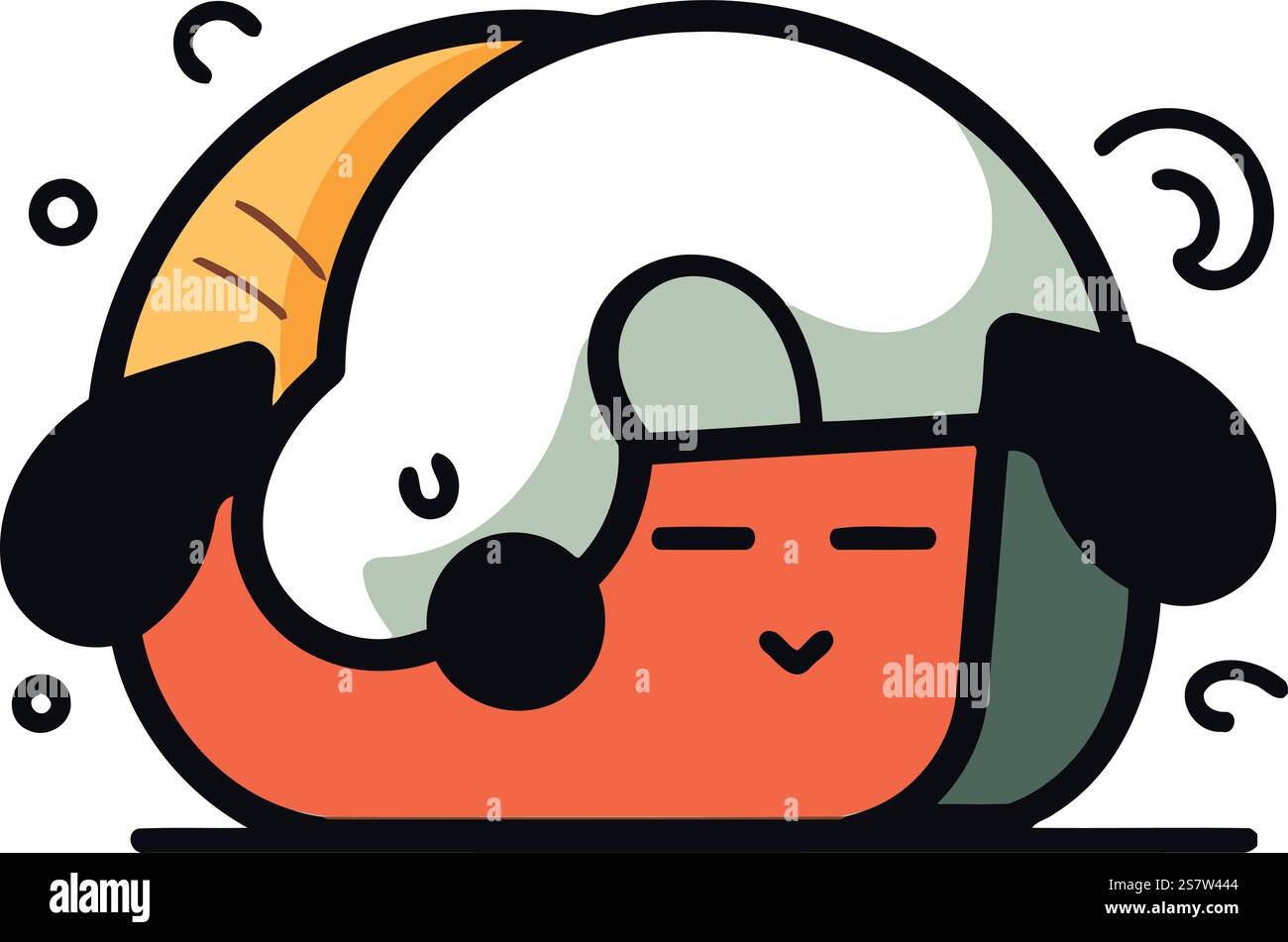 Mignon panda endormi. Illustration vectorielle dans le style de dessin animé plat. Illustration de Vecteur