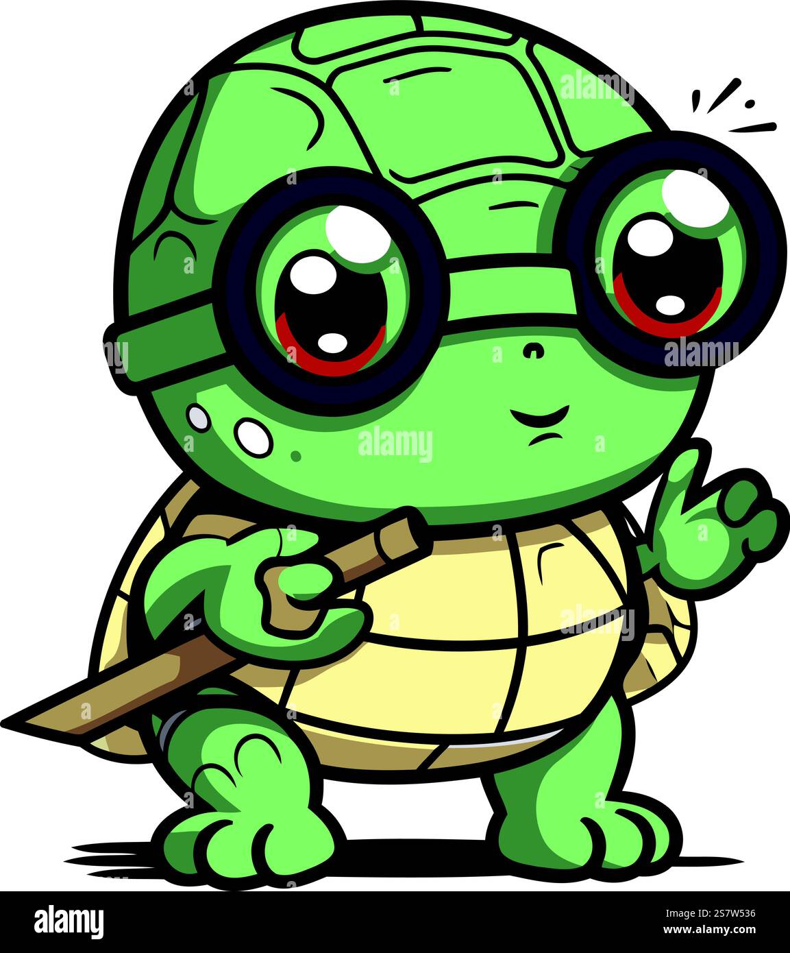 Mignon personnage de mascotte de dessin animé de tortue. Illustration vectorielle. Illustration de Vecteur