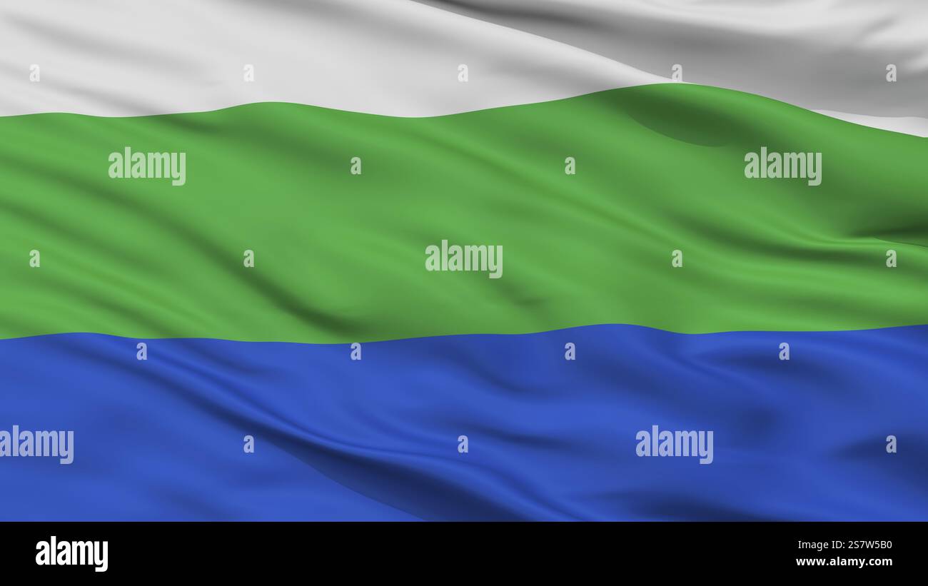 Cartagena Del Chairman drapeau de la ville, pays Colombie, Département de Caqueta, vue rapprochée, rendu 3D. Banque D'Images