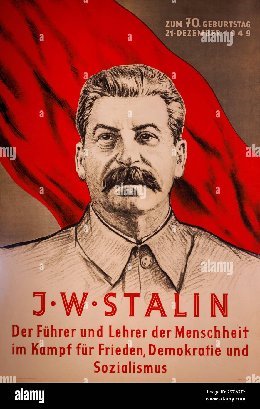 Une vieille affiche de Staline, Forum d'histoire contemporaine Leipzig, exposition permanente, Saxe, Allemagne Banque D'Images