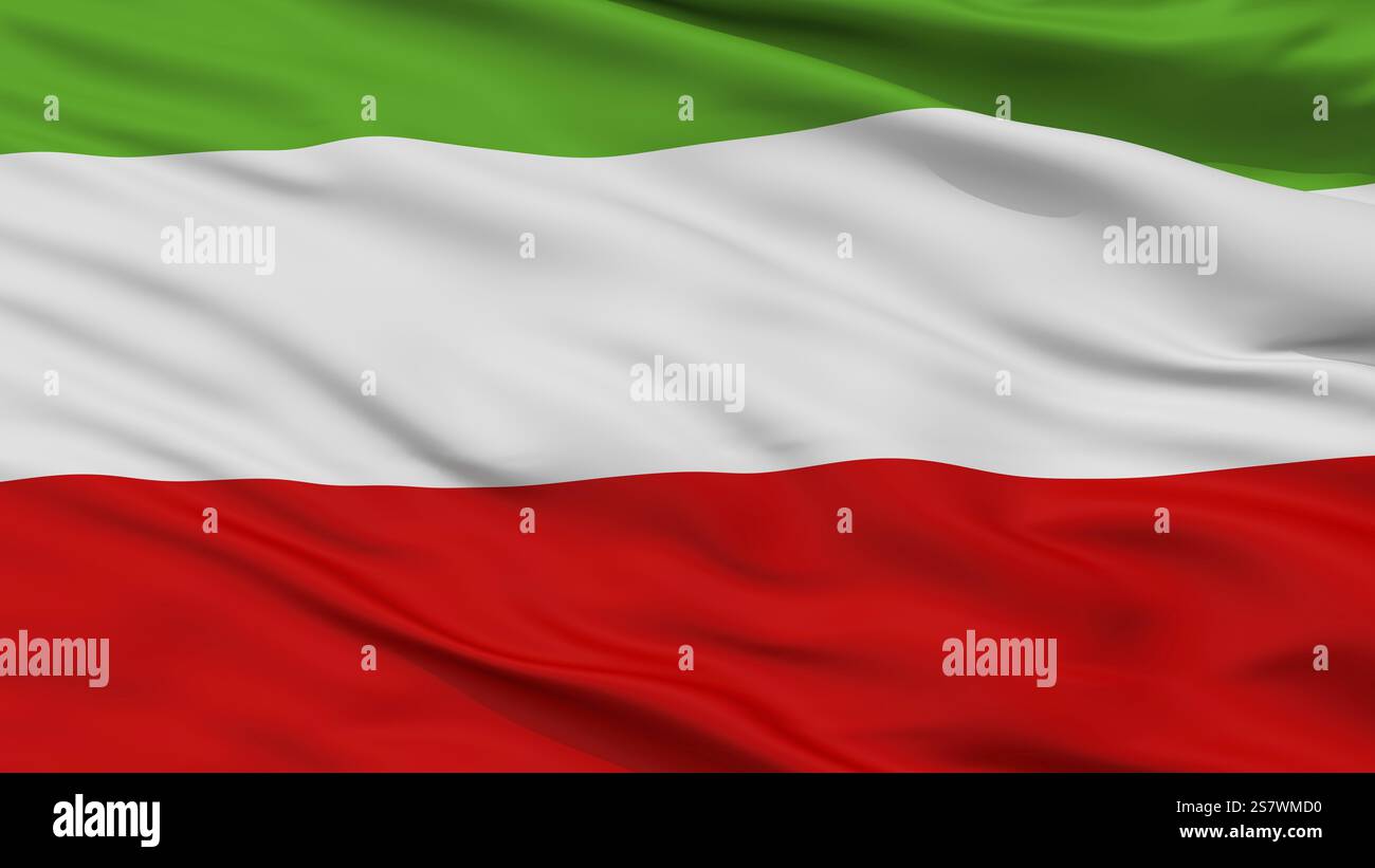 Drapeau de la ville de Grenade, pays Colombie, Département des méta, vue rapprochée, rendu 3D. Banque D'Images