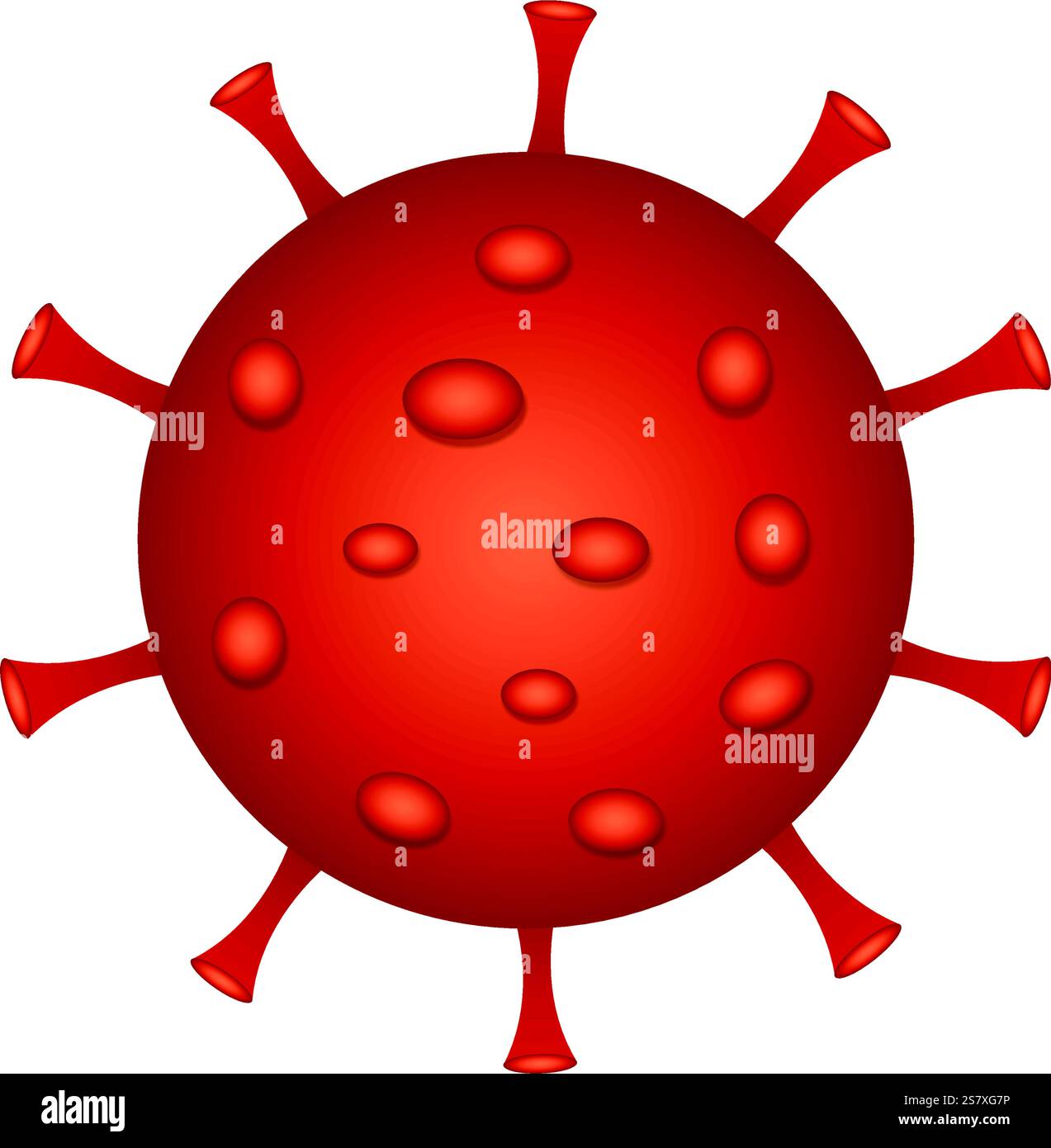 Image isolée d'une molécule de métapneumovirus humain. Illustration de Vecteur