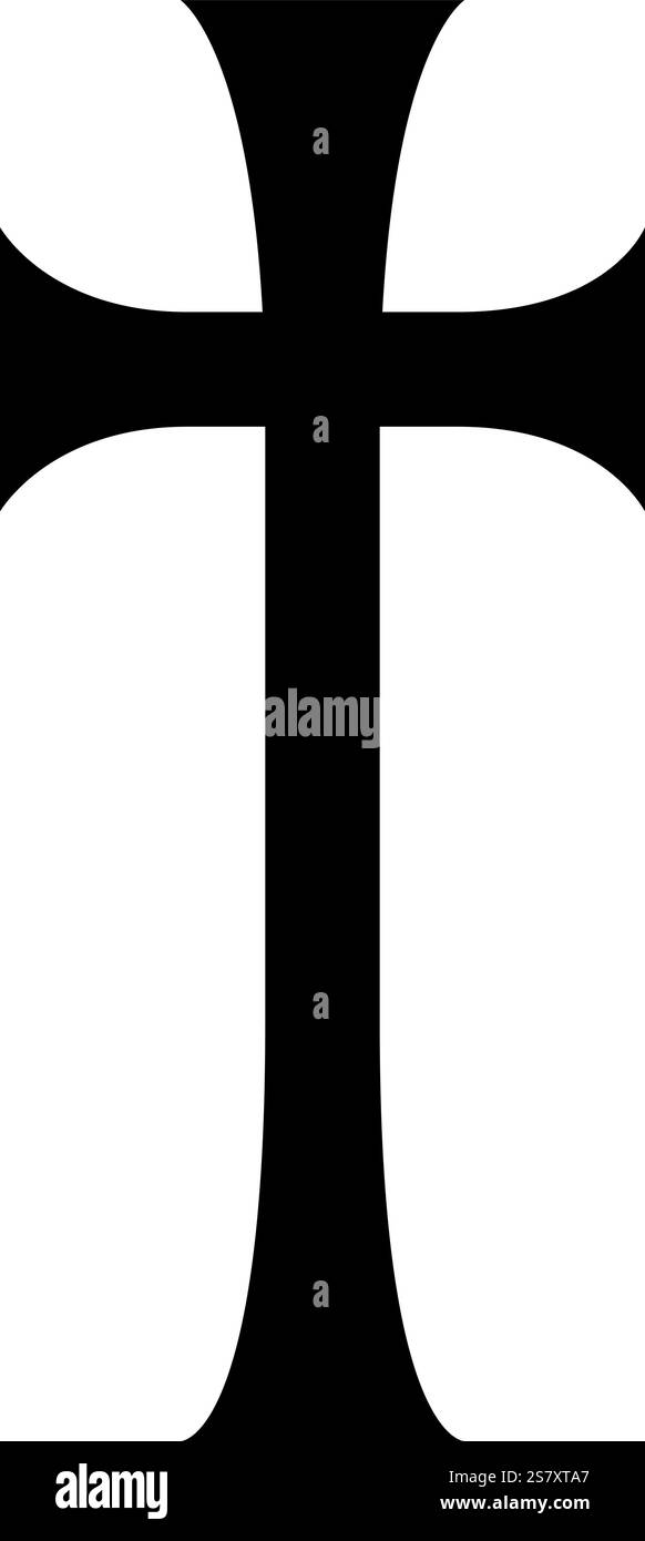 Croix chrétienne, croix d'ornement, icône de croix, symbole du christianisme Illustration de Vecteur