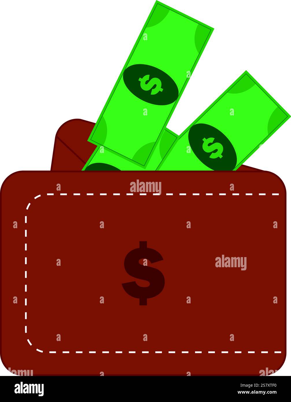 Icône de portefeuille, sac à main de couleur, icône d'argent, portefeuille électronique, monnaie électronique, argent bancaire Illustration de Vecteur