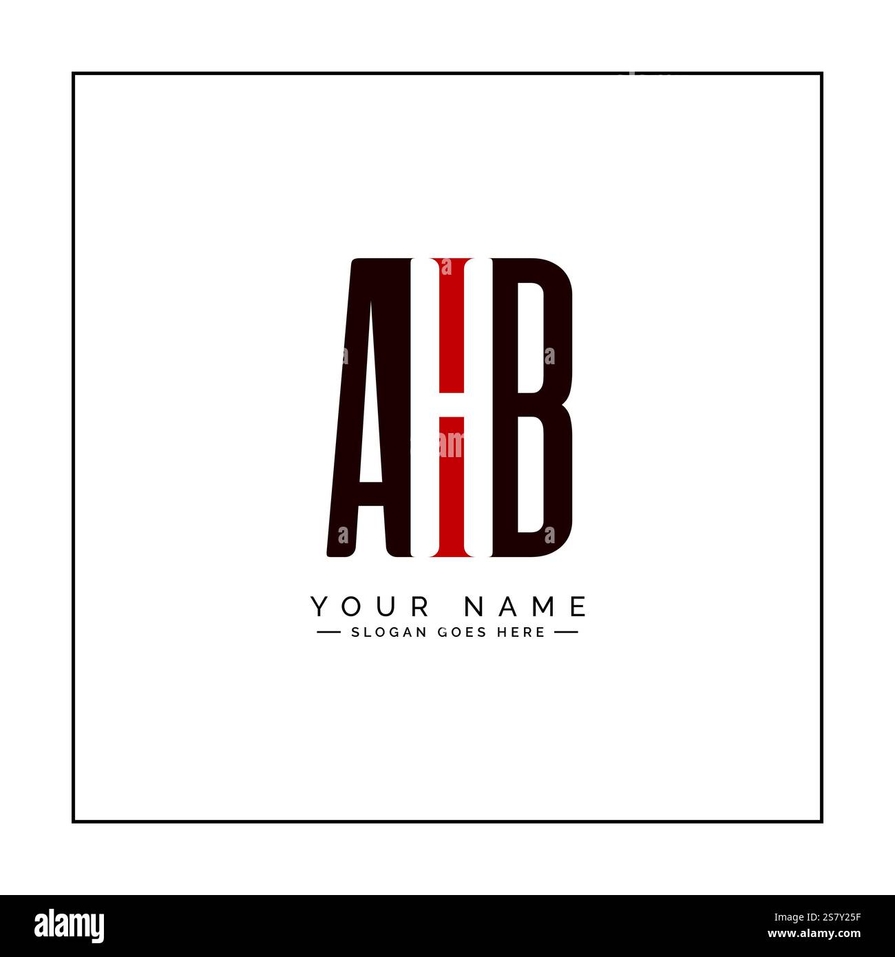 Logo commercial simple pour la lettre initiale AHB - Alphabet logo Illustration de Vecteur