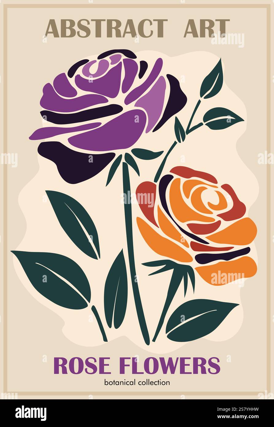 Art mural vectoriel d'affiche de fleurs de Roses abstraites Illustration de Vecteur Art mural vectoriel d'affiche de fleurs de Roses abstraites Illustration de Vecteur