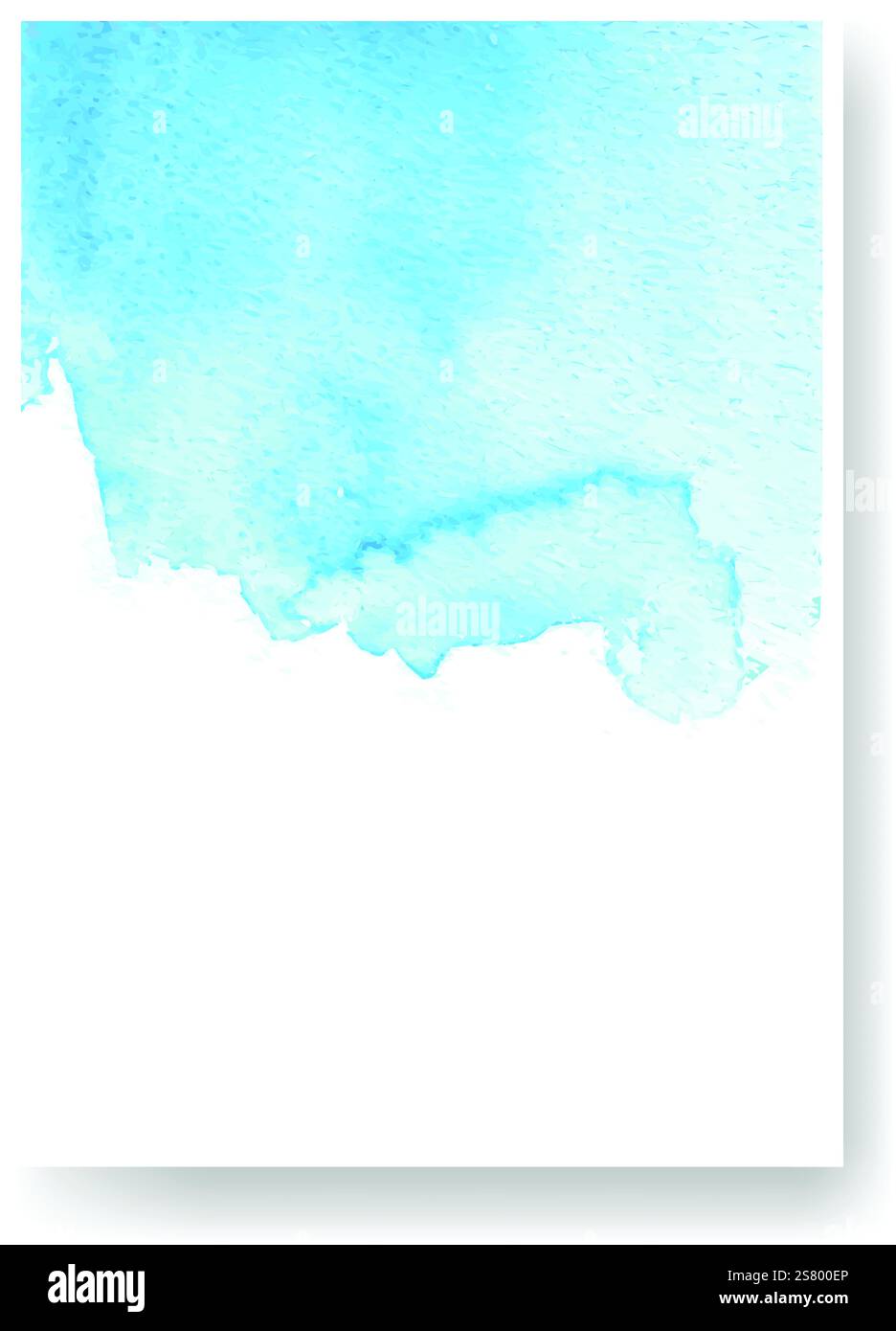Dégradé d'aquarelle bleu clair remplissant la partie supérieure d'une toile blanche créant un fond abstrait beau et vibrant, parfait pour les projets artistiques ou les besoins de conception Illustration de Vecteur