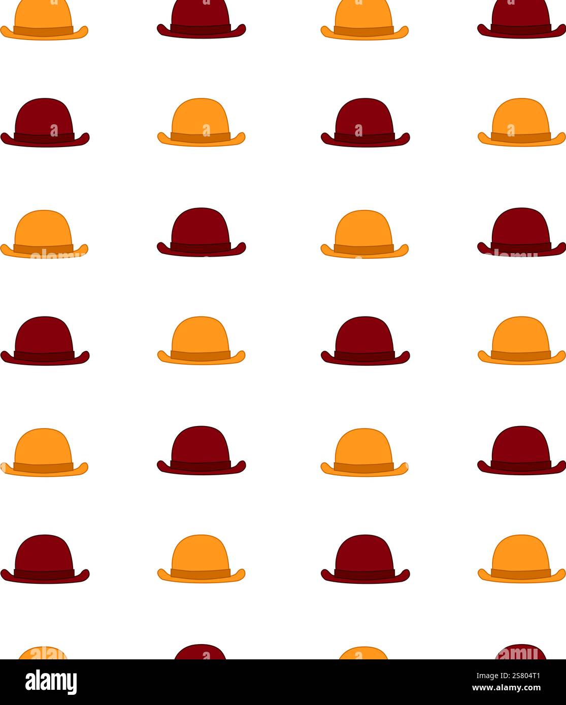 Motif sans couture avec chapeaux rouges et jaunes. Fond de ligne graphique illustration vectorielle sur fond transparent Illustration de Vecteur