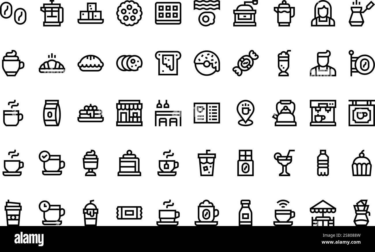 Collection d'icônes vectorielles de haute qualité avec contour modifiable. Idéal pour les projets professionnels et créatifs. Illustration de Vecteur