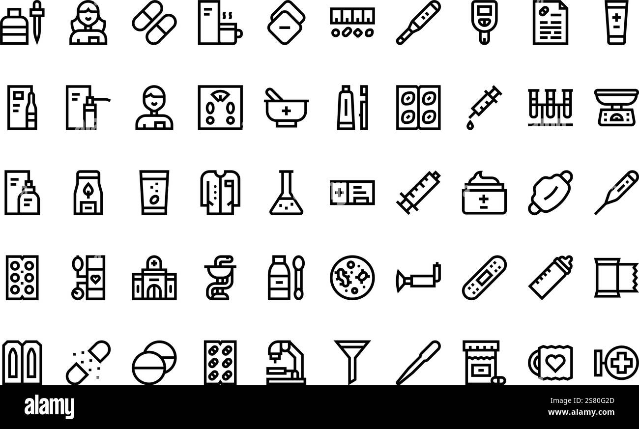 Collection d'icônes vectorielles de haute qualité avec contour modifiable. Idéal pour les projets professionnels et créatifs. Illustration de Vecteur