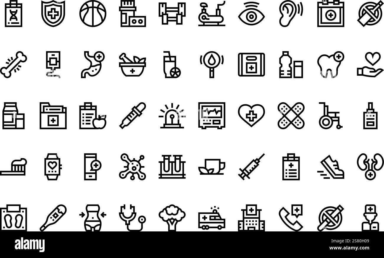 Collection d'icônes vectorielles de haute qualité avec contour modifiable. Idéal pour les projets professionnels et créatifs. Illustration de Vecteur